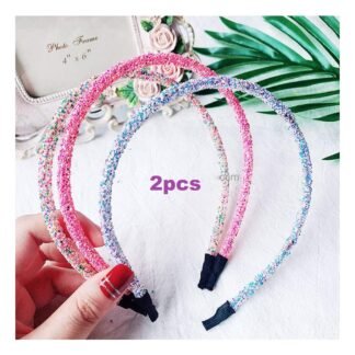2pcs Glitter Headbands for Girls, Multicolor