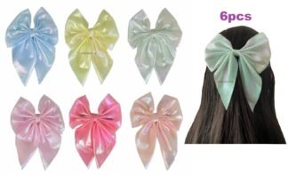 6pcs Shiny Hair Bow Alligator Clip