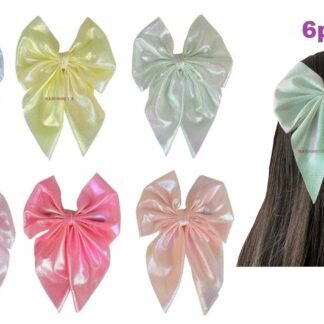 6pcs Shiny Hair Bow Alligator Clip