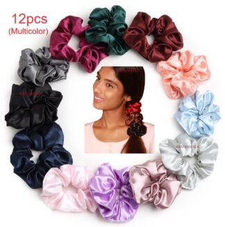 12pcs Satin Hair Scrunchies