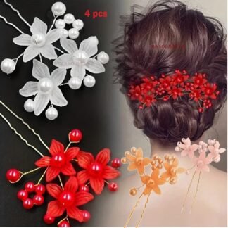 4pcs Floral Bridal Juda Pins