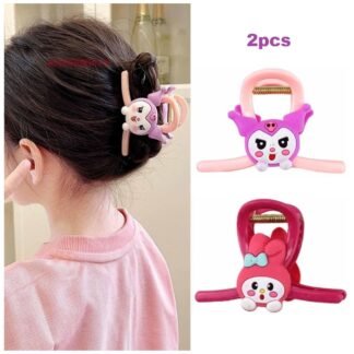 2pcs Plastic Cartoon Hair Claws, Multicolor