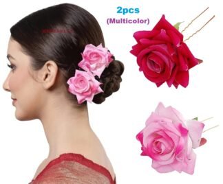 2pcs Artificial Rose Juda Pins, Multicolor Rose