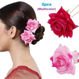 2pcs Artificial Rose Juda Pins, Multicolor Rose