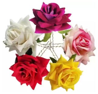2pcs Artificial Rose Juda Pins, Multicolor Rose