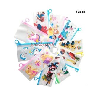12pcs Multipurpose Transparent Zip Stationery Pouches