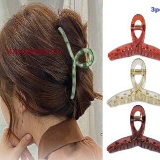 Transparent Hair Claw Clip Set of 3 for Women