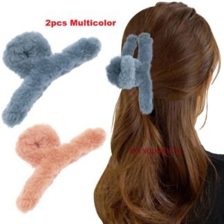 2pcs Fur Hair Claws, Multicolor