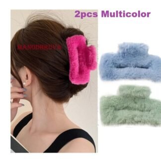 2pcs Rectangle Shape Fur Hair Claws, Big Size, Multicolor