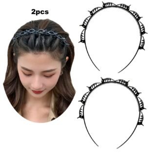 2pcs Twister Headbands, Black