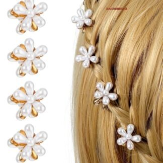 4pcs White Flower Hair Claws