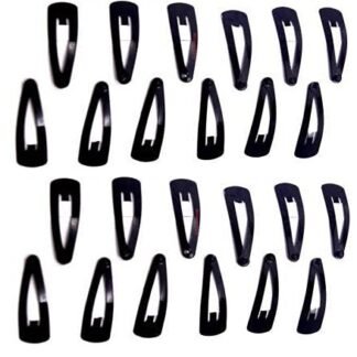 12pcs Small Black Tictac Hair Clips