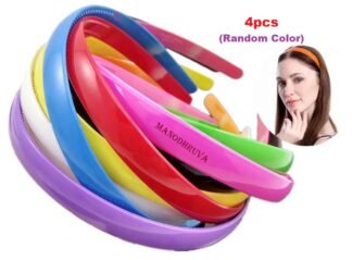 4pcs Plastic Headband, Multicolor, Medium Broad