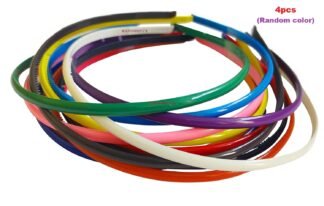 4pcs Slim Plastic Headbands, Multicolor