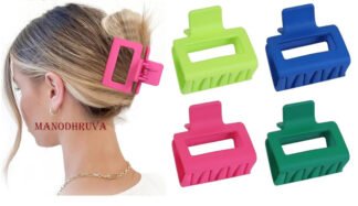 4pcs Plastic Small Hair Clutchers, Multicolor
