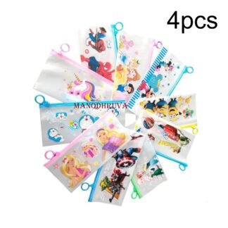 4pcs Multipurpose Transparent Zip Stationery Pouches