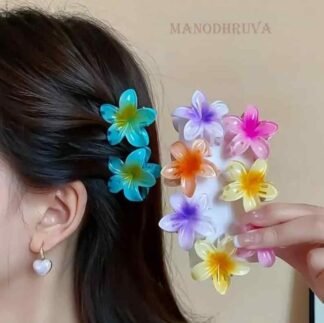 3pcs Small Flower Hair Clutchers, Multicolor