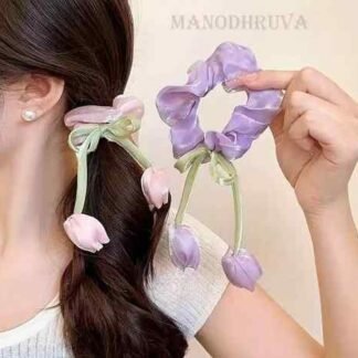 Korean Tulip Scrunchie Hair Tie 1 Pc