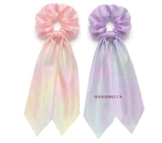 2pcs Shiny Hair Scrunchies with Tail