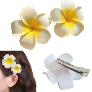 Plumeria Flower Hair Clip Set of 2 for Women