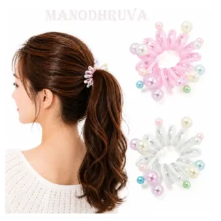 2pcs Spiral Rubberbands, Multicolor