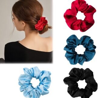 4pcs Satin Scrunchies, Multicolor, Best Quality Fabric and Stitch