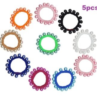 5pcs Pearl Rubberbands, Multicolor