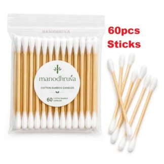 1 Packet of Bamboo Cotton Ear Buds, 60pcs