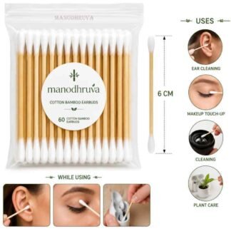 Cotton Bamboo Ear Buds 60 Sticks for Daily Care