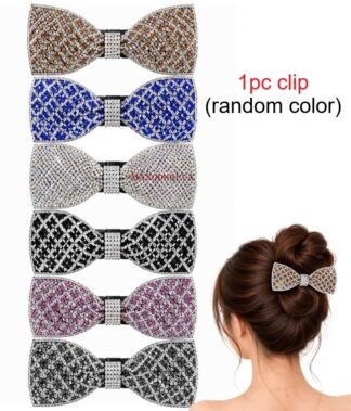 1pcs Rhinestones Bow Alligator Clips, Multicolor