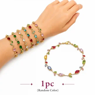 1pc Trending Tulip Bracelet, Metal, Random color