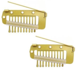 2pcs Dupatta and Hair Extension Clips(Golden)