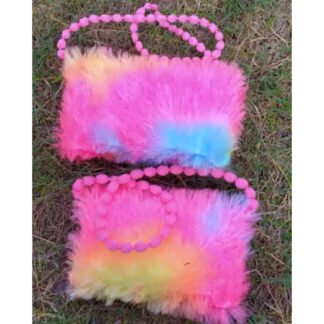 2 Pcs Furry Bunny Sling Bag for Girls