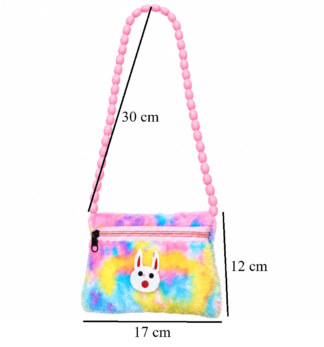 2 Pcs Furry Bunny Sling Bag for Girls